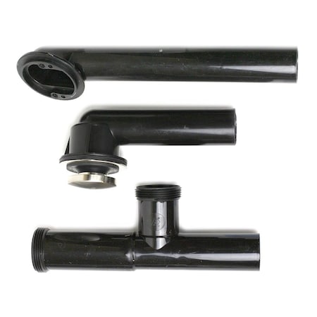 Thrifco Plumbing ABS Tip Toe Waste & Overflow Assembly Satin Nickel 4405776